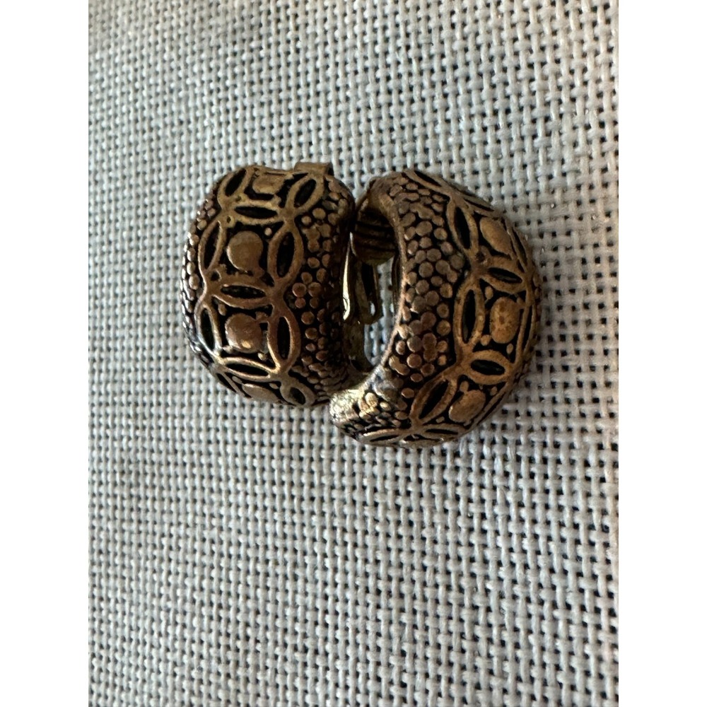 Rustic Gold‎ Tone Clip-on Metal Cuff Earrings Women's Jewelry